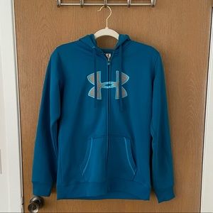 Under Armor Teal Logo Hoodie Sweatshirt